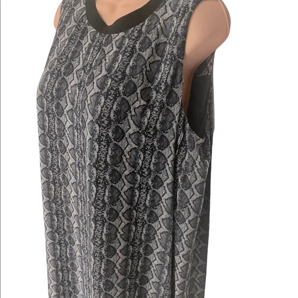 Rachel Roy Chiffon Shift Snake Print Boho Summer High Low Tunic Dress  size 1X - Picture 7 of 13